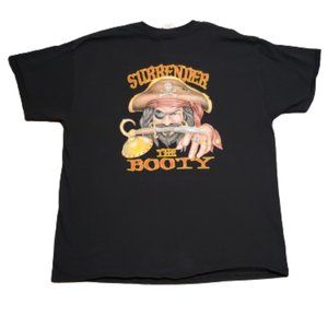Gildan Catalina Island Surrender the Booty T-Shirt Pirate Black XL Pre-owned